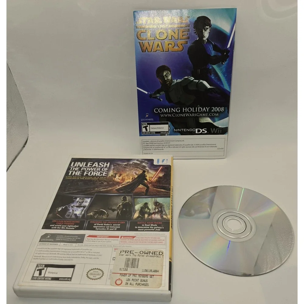 Star Wars: The‎ Force Unleashed - Nintendo Wii UNTESTED -1971